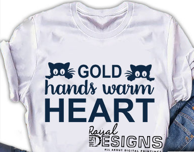 Cat Gold hands Warm.