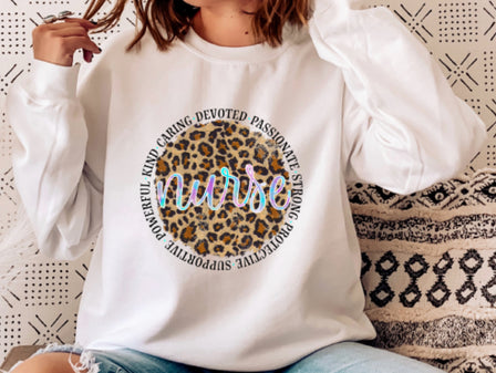 Leopard Ideal Chenille Nurse Sweatshirt - Tees2urdoor