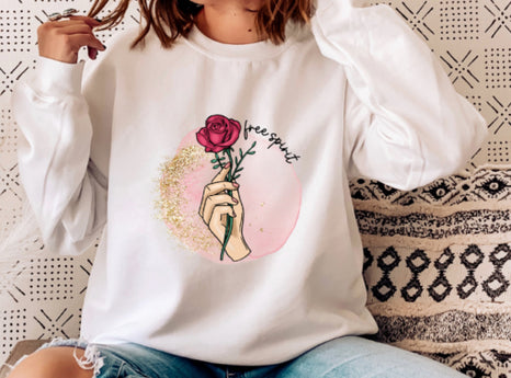 Free Spirit - Pink Rose sweatshirt